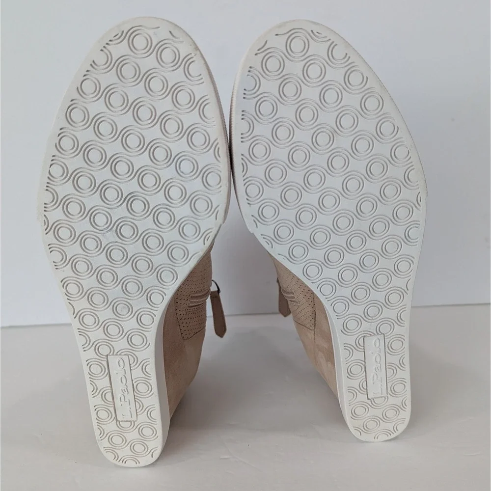 Linea Paolo FELICIA SUEDE Platform Wedge Sneaker Size‎ 8.5 Blush Side Zip Bootie